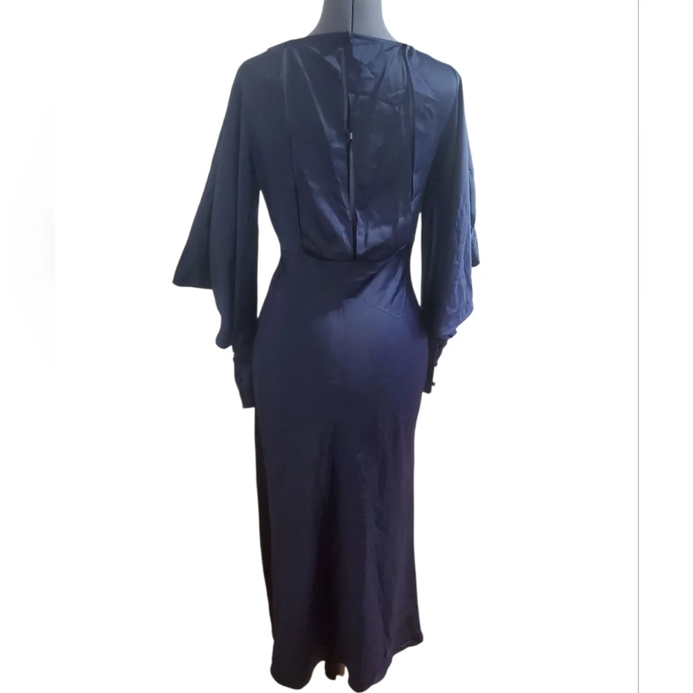 Blue satin dress size small - Picture 2 of 8